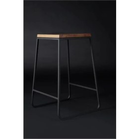 Resim Abronya Tabure Yüksek Sandalye Ahşaplı Tabure Bar Taburesi Metal Ayaklı Tabure Modeli 