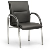 Resim MEHMET YAREN BURO Mini Tekli Ofis - Müdür - Büro - Misafir Çalışma Koltuğu Siyah Renk Krom Ayaklı 