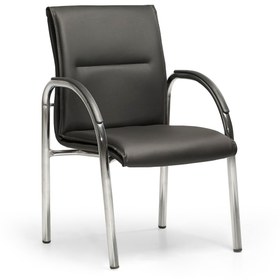 Resim MEHMET YAREN BURO Mini Tekli Ofis - Müdür - Büro - Misafir Çalışma Koltuğu Siyah Renk Krom Ayaklı 