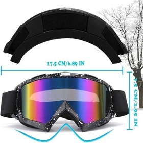 Resim Motosiklet ve Kayak Gözlüğü, Ayarlanabilir Kayışlı Motosiklet Gözlüğü, Sis Önleyici UV Korumalı, Bisiklet, Snowboard, Kayak Gibi Açık Hava Aktiviteleri İçin 