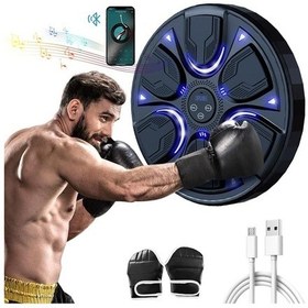 Resim Boks Torbası Akıllı Müzikli Boks Makinesi Eldivenli Yetişkin Çocuk Egzersiz Boks Spor Ekipmanı Siyah 
