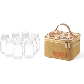 Resim Kamping Ve Barbekü İçin Taşınabilir 9 Parça Baharat Seti, Oxford Kumaş Çantası İle Büyük Kapasiteli Sarı Sarı Sarı 