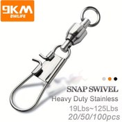 Resim 20/50/100 adet Ağır Hizmet Tipi Paslanmaz Çelik Balıkçılık Dönerleri, Tuzlu ve Tatlı Su Balıkçılığı için İdeal, 9KM Top Rulmanı ile Pürüzsüz Döndürme 