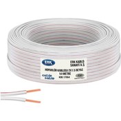 Resim 50 Metre Hoparlör Elektrik Ve Ses Kablosu Kordon 2X1.5 Beyaz (551515142) 