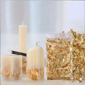 Resim 2g/paket, Altın ve Gümüş Folyo Dolgulu Mum Balmumu, DIY Reçine Kalıp Dolgu Malzemesi Reçine Dekorasyonu için Altın Folyolar 