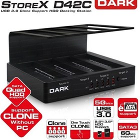 Resim Dark D42C USB3.0 Offline Clone 4lü Disk İstasyonu (DK-AC-DSD42C) Dark