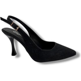 Resim Defne 181-26 Simli Arkası Açık Ince Topuk Kadın Stiletto 