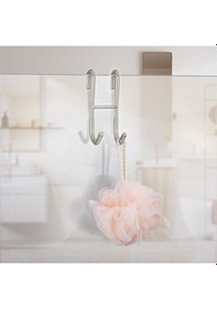 Resim Pazly Deliksiz Montajlı Gümüş Paslanmaz Çelik 2'li Çift Kancalı Banyo Askısı Gümüş 