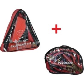 Resim Four Season Standarda Uygun 7 Parça Trafik Seti ile 1200 Amp 1.50 mt Akü Takviye Şarj Kablosu Seti 