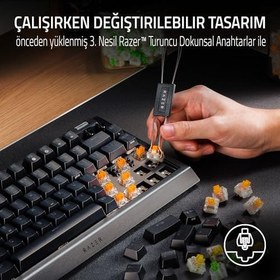 Resim Razer BlackWidow V4 75% - Çalışırken değiştirilebilir Mekanik Oyun Klavyesi (Kompakt yüzde, Underglow, Çok Fonksiyonlu Silindir ve Medya Tuşları, Manyetik Bilek Desteği) US-Düzeni | Siyah 