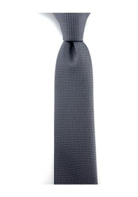 Resim Pierroni Füme Oxford Desen Slim Kravat Füme 