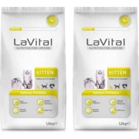 Resim La Vital Kitten Somonlu Yavru Kedi Maması 2 x 1500 G 