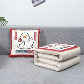 Resim Zhuque Üzerinde Logo Baskılı Ikisi Bir Arada Yastık Yorganı, Çok Fonksiyonlu Araba Kanepe Yastığı Yorganı (Yurt Dışından) 