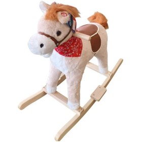 Resim PopŞeker Peluş Sallanan At - Ses Efektli ve Yumuşak Oturma Alanlı 65 cm 