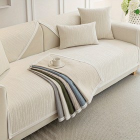 Resim 1 adet Modern Chenille Kanepe Kılıfı - Ağaç Deseni, Evrensel Dört Mevsim, Evcil Hayvan Dostu, Makinede Yıkanabilir Slipcover, Oturma Odası ve Yatak Odası için, Nötr Bej, Yumuşak Polyester, Tüm Mevsim Konforu, Kanepe Kılıfları için Oturma Odası 