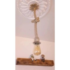 Resim Özcan Life Jüt Halat 18-20 Mm 1 Metre Kablo Duy Sarkıt Avize Yapımı Hazır, E27 Duy 