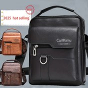 Resim Uniseks Retro Dikey Çapraz Vücut Çantası - Ayarlanabilir Askı, Çoklu Bölmeler ve Ön Cep - Erkekler & Kadınlar için İş Günlük Omuz Çantası (Siyah) 