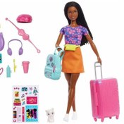 Resim Barbie Brooklyn Seyahatte Bebeği ve Aksesuarları HGX55 