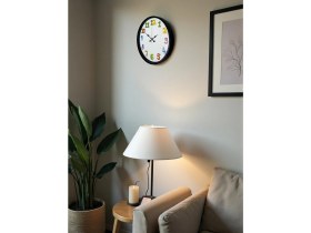 Resim Akıllı Durak 36 cm Siyah Çocuk Odası Duvar Saati 