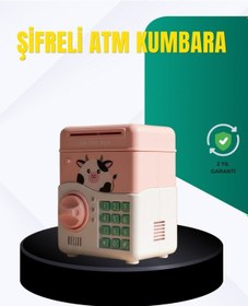 Resim Pembe Şifreli Eğitici Atm Kasa Çocuk Kumbarası 