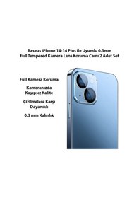 Resim Baseus iPhone 14-14 Plus ile Uyumlu 0.3mm Full Tempered Kamera L 
