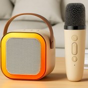 Resim Zineets Işıklı Yüksek Ses Party Box Bluetooth Hoparlör Taşınabilir Şarjlı Ses Sistemi Kablosuz Karaoke Mic 