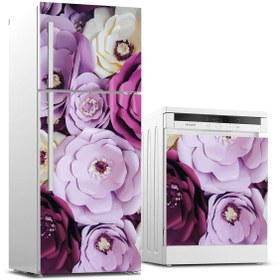 Resim Jasmin2020 Buzdolabı Ve Bulaşık Makinası Sticker Kaplama Etiketi Mor Güller 