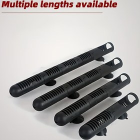 Resim Emiş Kupaları ile Ayarlanabilir Akvaryum Isıtıcı Koruyucu - Dayanıklı PP Malzeme, Çoklu Uzunluk Uyumluluğu, Yuvarlak Şekil, Akvaryumlar İçin İdeal, Yanıkları Önler (Isıtıcı Çubuğu Dahil Değildir), Akvaryum Isıtıcı Koruma|Şık Siyah Tasarım|Çok Yönlü Akvaryum Aracı 