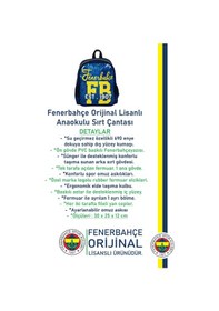 Resim Fenerbahçe Orijinal Lisanslı Anaokulu Çantası Fb Sarı Lacivert Çanta Sarı - Lacivert 