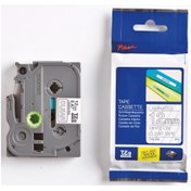 Resim Brother TZE-135 Uyumlu Şeffaf Üzerine Beyaz Etiket Şeridi 