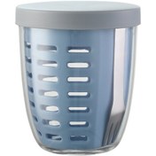 Resim Reedark 304 Paslanmaz Çelik Çatalı Salata Kasesi - Meyve Süzme Özelliğiyle Taşınabilir Dışarıda Kullanım Mavi, 601-700ml 