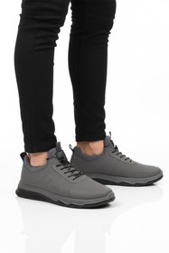 Resim WALKWAY Füme Lastik Bağcıklı Hafif Esnek Erkek Spor Ayakkabı Kaif 2323 M 