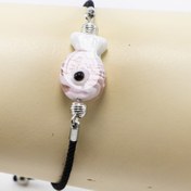 Resim biuti El Yapımı Cam Pembe Renkli Balık Ayarlanabilir Asansörlü Bileklik, Hediyelik Bileklik 