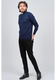 Resim Pave Erkek Polo Yaka Yün Kazak 4538004 Saks Saks 