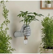 Resim Willowhaven 1 Adet Altın Tasarımcı El Şeklinde Duvar Vazosu Hidroponik Dekor 