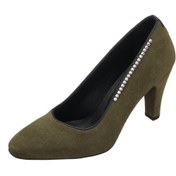 Resim 40-41-42-43-44 Numara Ays7986 Haki Süet Deri Topuklu Özel Seri Kadın Stiletto Haki 