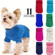 Resim 1pc Şişme Turtleneck Knit Köpek Sweater - Polyester Pullover Pet Kıyafeti Küçük ve Oyuncak Irkları için, Chihuahua, Fransız Bulldog ve Daha Fazlası için Sıcak Kış ve Sonbahar Giysisi 