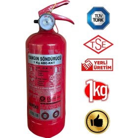 Resim Mediterian 1 kg Yangın Söndürücü Tozlu TSE Belgeli Yerli Üretim Acil Durumlar İçin Pratik Çözüm 