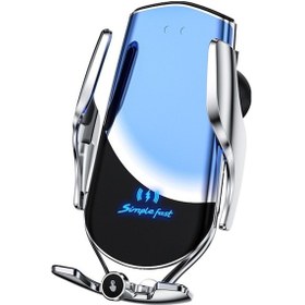 Resim Reedark 15w Hızlı Kablosuz Araç Şarj Cihazı Otomatik Kıskaçlı Hava Menfezi Montajlı Telefon Tutucu Gümüş Dh GÜMÜŞ 