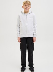 Resim Jack & Jones JJBEAU SWEAT ZIP HOOD JNR GRI Erkek Çocuk Sweatshirt 