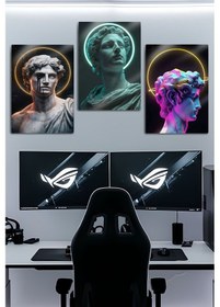 Resim Metal Baskı - 3'lü Yunan Vektörel Tanrı - Dekoratif Tablo 