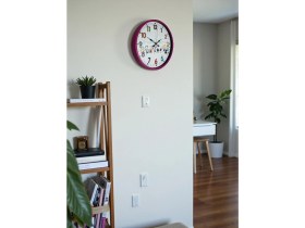 Resim Akıllı Durak 36 cm Pembe Çocuk Odası Duvar Saati 