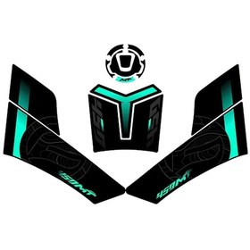 Resim Rvell Cf Moto 450mt 2024 Uyumlu Tank Pad Set Su Yeşili 1.Resim 