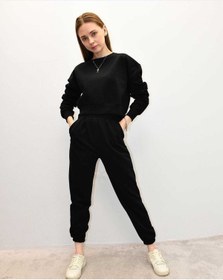 Resim HELLODEAR Yeni Model Kadın Siyah Ikili Eşofman Takımı 