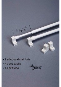 Resim Briz Perde Çubuğu Ayarlanabilir 2 Adet 60-75 CM 