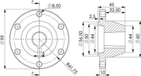 Resim Tek Kamalı 6 Delikli Konik Flanşı 