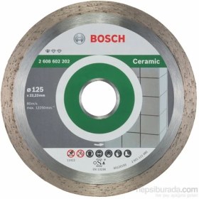 Resim Bosch - Standard Seri Seramik İçin Elmas Kesme Diski - 125 X 22,23 X 1,6 X 7 Mm 