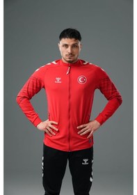 Resim Hummel Milli Takım Line Kamp Eşofman Üstü Kırmızı 