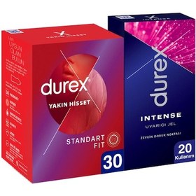 Resim Durex Yakın Hisset İnce Prezervatif 30'lu + Durex Intense Jel 10 ML 