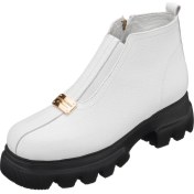 Resim Costo Shoes GS1313 Beyaz Dana Derisi Kadın Bot Rahat Şık Hafif Eva Taban Extra Geniş Rahat Kalıp 